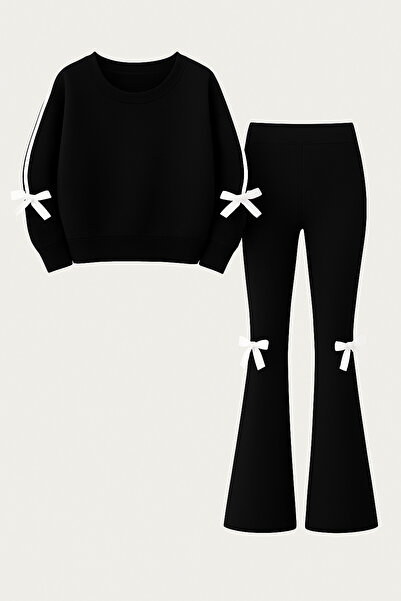 Entel Bow Detailed Leggings Top and Bottom Girl Set