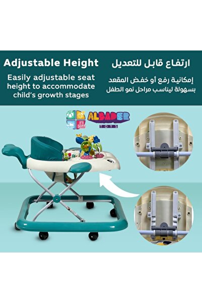 ALBADER Mamalove Baby Walker for Newborns Foldable Design Adjustable Height Baby Activity Walker With Music