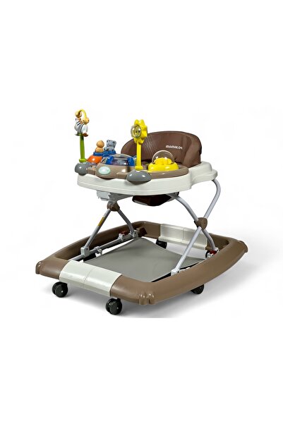 ALBADER 2-in-1 Baby Walker and Rocker, Height Adjustable Foldable Walker with Music, MAMALOVE Baby Walker