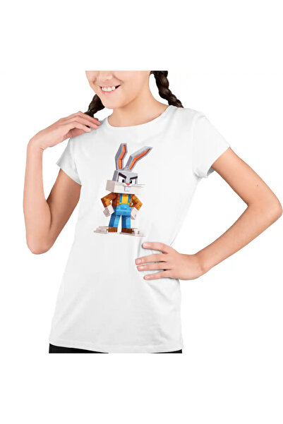 OEM Детска тениска с емотикон Bugs Bunny Minecraft за момичета