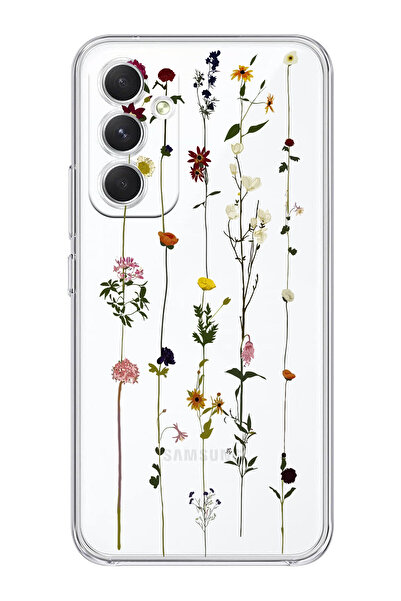 moonset Samsung Galaxy S25 FE Uyumlu Çiçekler Tasarımlı Baskılı Şeffaf Telefo...