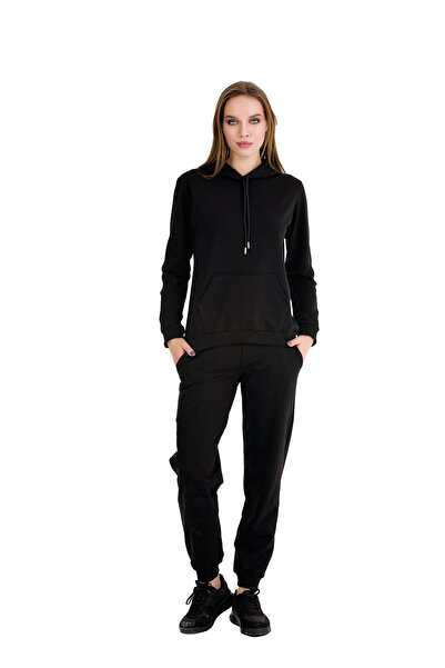 MOPİ Set de trening moale cu glugă și buzunar cangur, din două fire