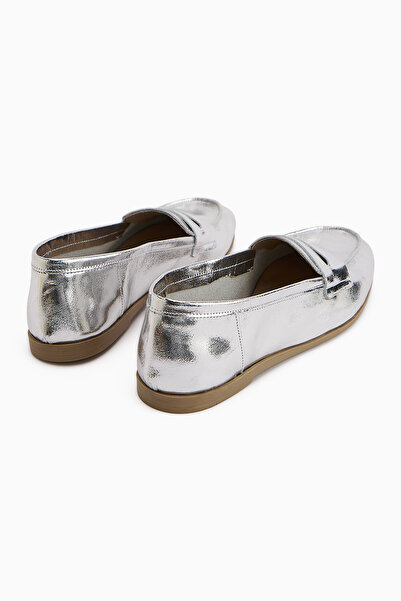 Limoya Solina Справжня шкіра Срібний Руган Мокасини Взуття Зручні Повсякденні Лофери