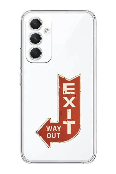 moonset Samsung Galaxy A17 Uyumlu Exit Tasarımlı Baskılı Şeffaf Telefon Kılıfı