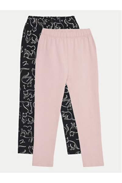 GAP Σετ 2 ζευγαριών κολάν για κορίτσια 542057-02 Μαύρο, Πολύχρωμο, Ροζ