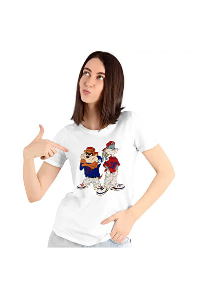 OEM Γυναικείο T-Shirt Bugs Bunny Rebel Rapper Hip Hop Taz