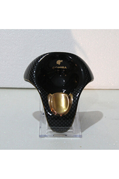 COHİBA Karbon Desenli Siyah Porselen Tekli Puro Küllüğü