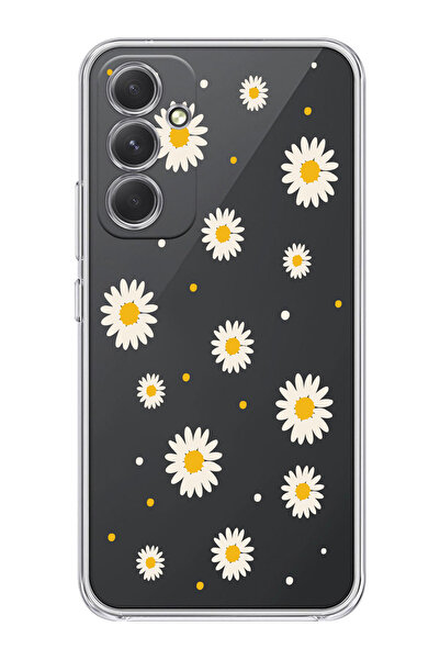 moonset Samsung Galaxy S25 FE Uyumlu Papatya Tasarımlı Baskılı Şeffaf Telefon...