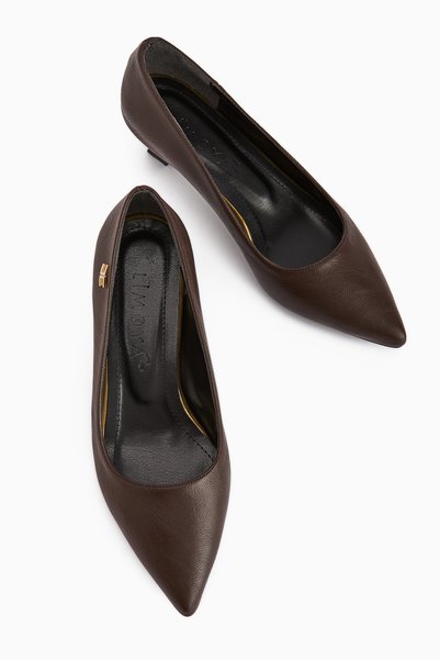 Limoya Wera Brown Short Heeled Shoes Women's Stiletto