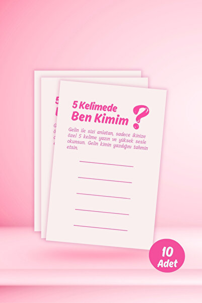 Metranya Bekarlığa Veda 10 Kişilik Etkinlik ve Oyun Kartları Bride To Be Partisi Eğlence Seti Nedime Quiz