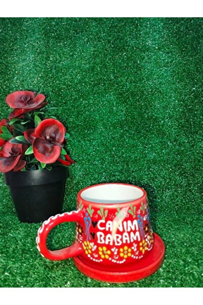 Home Coffee Cup with Saucer, Engraved with the Words, "My Dear Father."