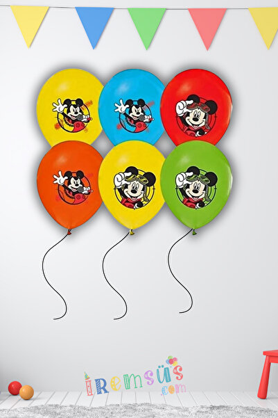 ikm balon Mickey Mouse Konsept Doğum Günü Partisi Baskılı Latex Balon Lisansl...