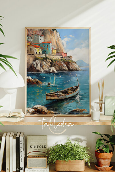 tablodea Pictură cu poster înrămat în stil mediteranean, cu tematică de oraș ...