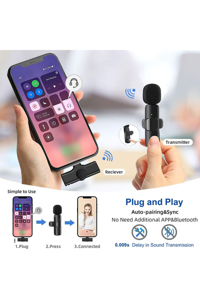 NoTech Lavalier K9 Type-C Kablosuz Yaka Mikrofonu