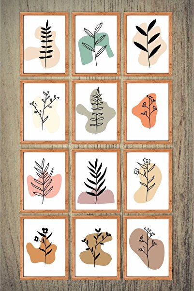 UNT Set de pictură artistică cu aspect de cadru din lemn de 12 bucăți