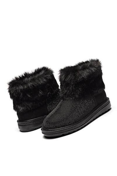 Dedos Kadın Kürklü Taşlı Düz Taban Bot 7000