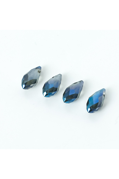 yfhobi 5 Adet- 12 mm Damla Kristal Üstten Delik Cam Boncuk, Çift Renkli Şeffa...