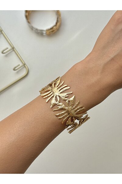 YOUES JEWELRY Çelik Kalın Kelepçe Bilezik Ayarlanabilir Kadın Erkek Unisex