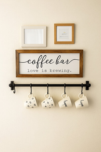 Alper Banyo Decorative Plastic Retro Kitchen Towel Rack with 6 Hooks, Cup, Mug Rack |   35 cm |   Assembled Product