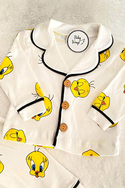 Baby Wings Girls Boys Unisex Luxury Top-Bottom 2 Piece Patterns Vibrant Cotton Pajama Set