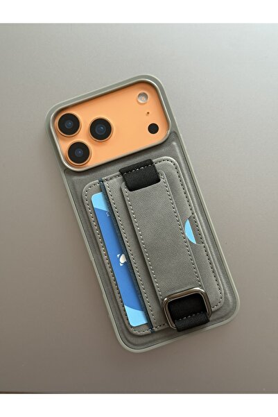 HYPERSOFT Iphone 15 Pro (6.1 inç) Uyumlu Stant Olabilen Cüzdanlı Elgeçli Deri...