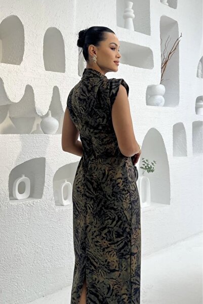 Butik Leopar Süet Elbise