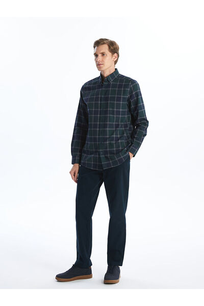 LC Waikiki Regular Fit Long Sleeve Plaid Gabardine Men's Shirt
