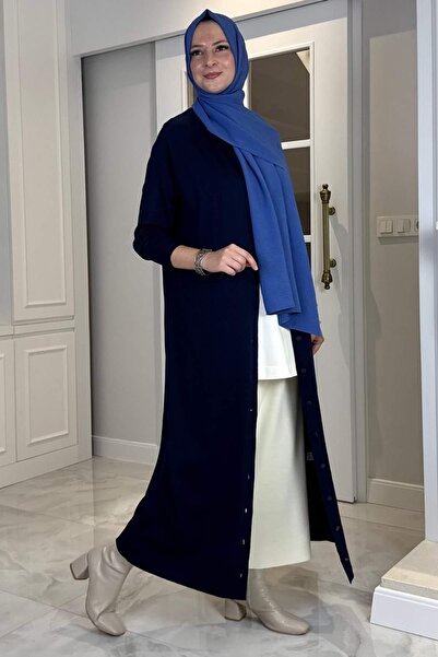 Rabia Şamlı Ferace Knitwear Cardigan Navy Blue