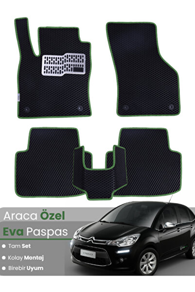 stiloto مجموعة كاملة من حصائر EVA متوافقة مع سيتروين C3 (2002-2009) - مخصصة ل...