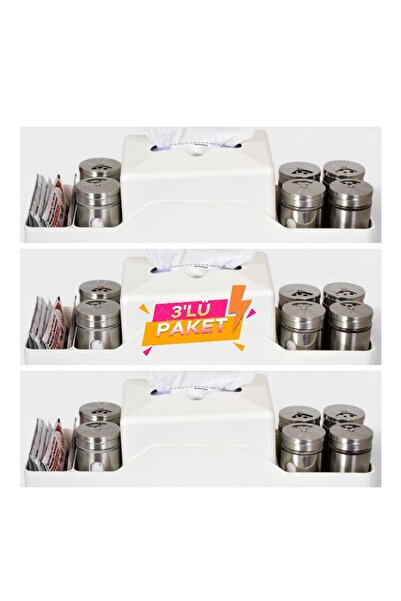 PRATİKPAK Restaurants & Cafes & Bars & Offices Special Manager Organizer Napkin Holder Plastic Horizontal Pack of 3