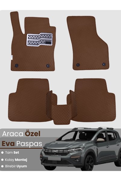 CYBERLİNE DACİA SANDERO STEPWAY (2020-2025) Uyumlu EVA Paspas Tam Set–Araca Ö...