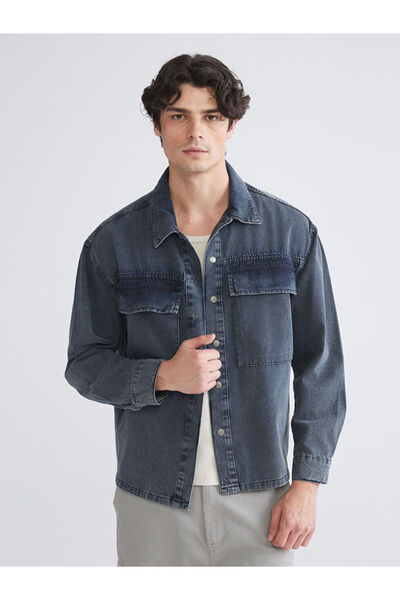 LC Waikiki Cămașă de jeans pentru bărbați cu mânecă lungă, cu formă obișnuită