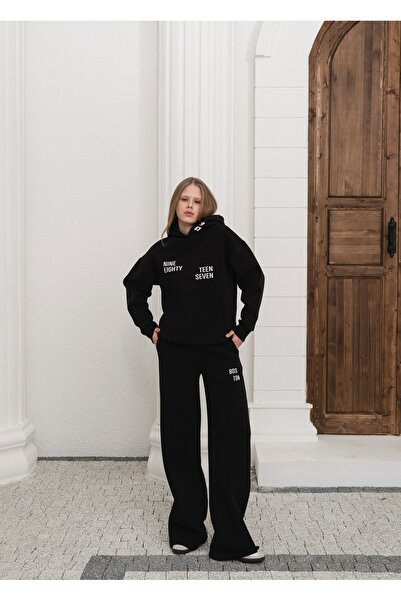 OUZ 3 Thread Hoodie Tracksuit Set Printed