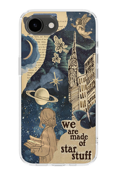 moonset Iphone 16E Uyumlu Star Stuff Tasarımlı Baskılı Şeffaf Telefon Kılıfı
