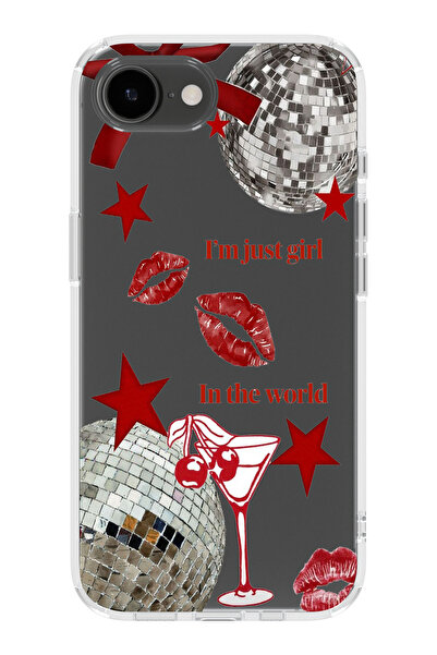 moonset Iphone 16E Uyumlu Im Just Girl Tasarımlı Baskılı Şeffaf Telefon Kılıfı