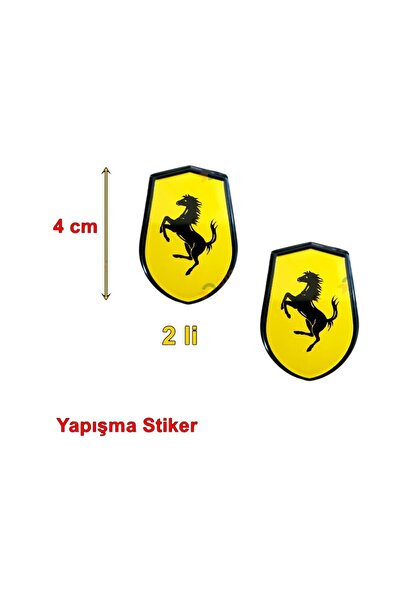 restinal Ferrari Yellow Arma Sticker Car Motorcycle Compatible Adhesive 3m 3D