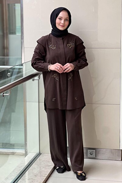 Nuss Floral Beaded Shirt Pants Set