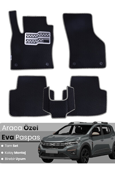 Genel Markalar DACİA SANDERO STEPWAY (2020-2025) Uyumlu EVA Paspas Tam Set–Ar...