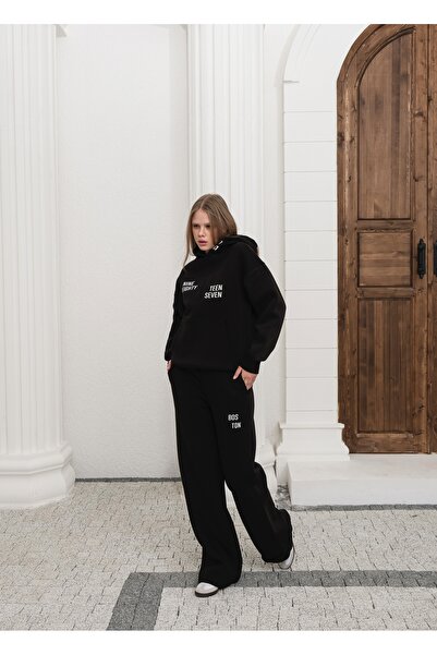 OUZ 3 Thread Hoodie Tracksuit Set Printed