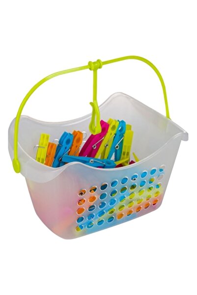 SyaMAG Set 40 clothespins + basket, various colors