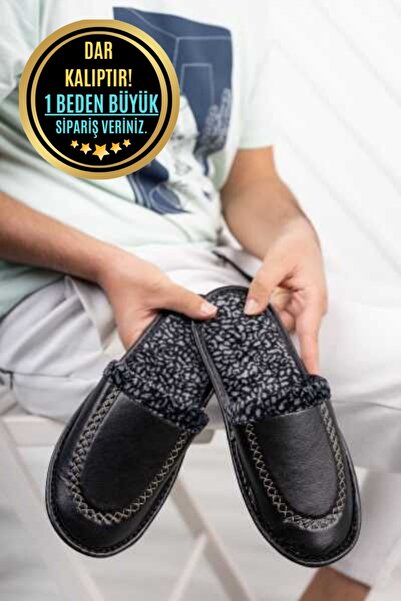 Modafırsat 3-Piece Pack Men's Slippers Daily Home Slippers Guest Dowry Bundle Groom 3-Piece Slipper Set