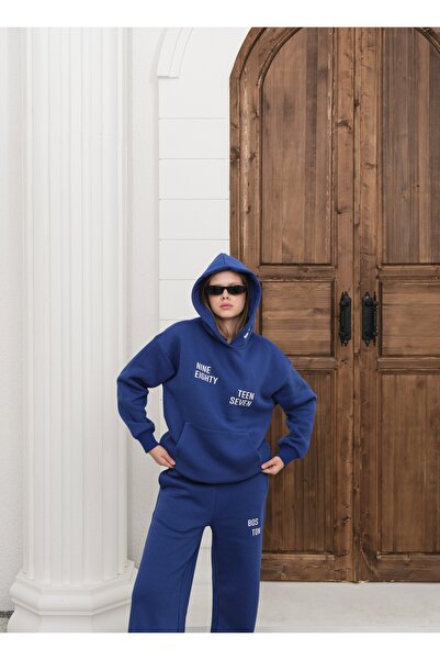 OUZ 3 Thread Hoodie Tracksuit Set Printed