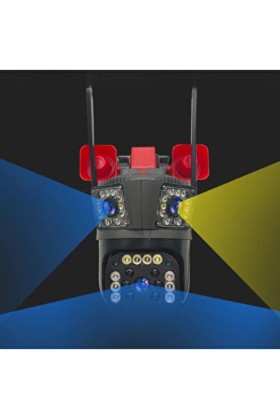 BV Triple Surveillance Camera, Ethernet, 4G, 12MP Ultra HD, 5X Zoom, Color Night Vision, Audio