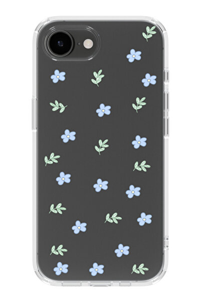 moonset Iphone 16E Uyumlu Çiçekler Tasarımlı Baskılı Şeffaf Telefon Kılıfı