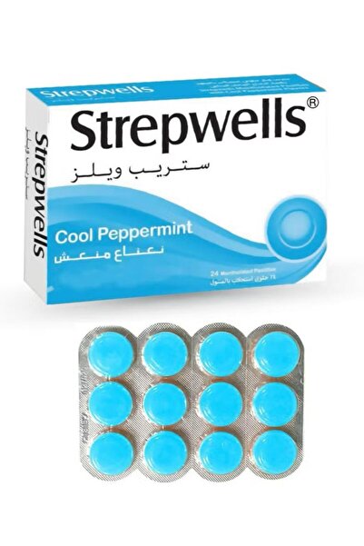 STREPWELLS ستريب ويلز® حلوى استحلاب فيتامين سي بنكهة النعناع البارد مع المنتو...