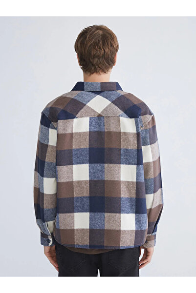 LC Waikiki XSIDE Lacivert Regular Fit Uzun Kollu Ekose Erkek Oduncu Gömlek