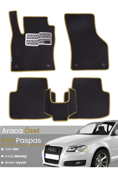 stiloto طقم كامل من حصائر EVA متوافقة مع أودي A3 هاتشباك (2003-2012) - مخصصة ...