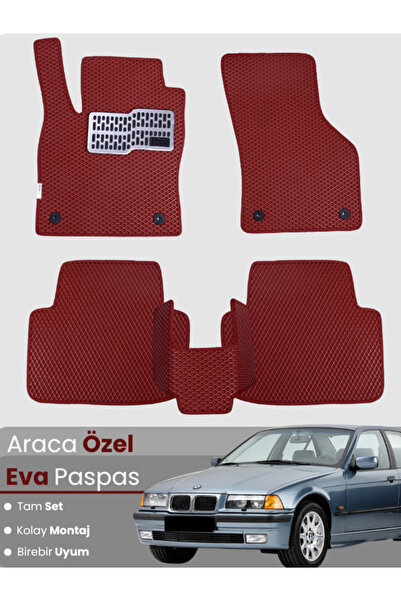 CYBERLİNE BMW 3 SERİSİ E36 (1990-2000) Uyumlu EVA Paspas Tam Set–Araca Özel,S...