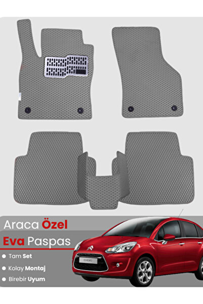 stiloto مجموعة كاملة من حصائر EVA متوافقة مع سيتروين C3 (2009-2016) - مخصصة ل...