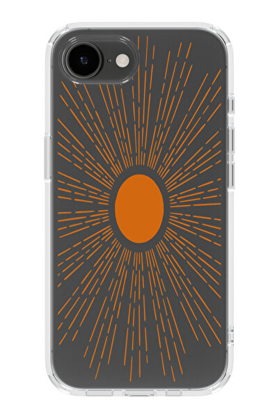 moonset Iphone 16E Uyumlu Güneş Tasarımlı Baskılı Şeffaf Telefon Kılıfı